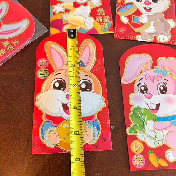 Red Chinese New Year Rabbit-Themed Lucky Money Envelopes 28 lot - Picture 8 of 11